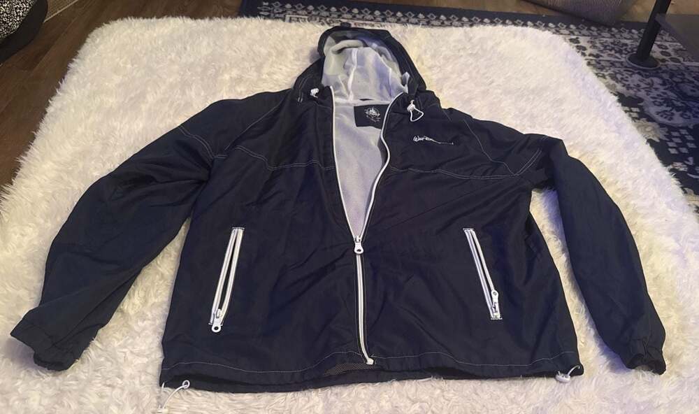 Disney Walt Disney World Navy Blue Hooded Windbreaker Jacket Size Medium‎